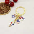 Metal American Flag Heart Keychain For Patriotic Gift view 6