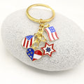 Metal American Flag Heart Keychain For Patriotic Gift view 4