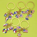 Metal American Flag Heart Keychain For Patriotic Gift view 1