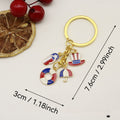 Metal American Flag Heart Keychain For Patriotic Gift view 2