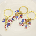 Metal American Flag Heart Keychain For Patriotic Gift view 3