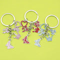 Metal Rhinestone Butterfly Heart Crown Keychain Fashion Bag Charm view 1