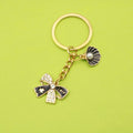Metal Bow Shell Heart Pearl Flower Keychain Bag Charm Gift view 1