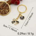Metal Bow Shell Heart Pearl Flower Keychain Bag Charm Gift view 2