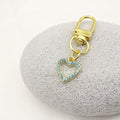 Zinc Alloy Rhinestone Heart Keychain Bag Charm Gift view 3