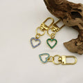 Zinc Alloy Rhinestone Heart Keychain Bag Charm Gift view 4