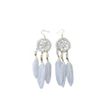 Bohemian Feather Crystal Tassel Earrings, Geometric Ethnic Style Ear Hook Jewelry view 5