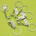 Zinc Alloy Barbell Dumbbell Kettlebell Keychain for Gym Gift view 1