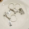 Metal 3D Gym Barbell Dumbbell Kettlebell Keychain Gift For Fitness Lovers view 3