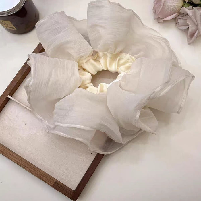 Oversized Double Layer Mesh Scrunchie For Ponytail Styling