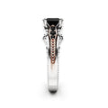Black Square Stone Filigree Silver Tone Ring Polished Jewelry Accessory view 3
