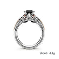 Black Square Stone Filigree Silver Tone Ring Polished Jewelry Accessory view 5