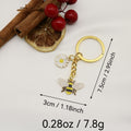 Metal Bee Flower Keychain For Friendship Bag Charm Gift view 2