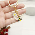Metal Bee Flower Keychain For Friendship Bag Charm Gift view 4