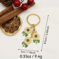 Metal Sunflower Keychain Key Ring Gift view 2