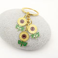 Metal Sunflower Keychain Key Ring Gift view 3