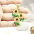Metal Sunflower Keychain Key Ring Gift view 4