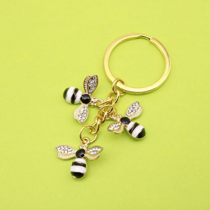 Zinc Alloy Enamel Bee Keychain With Tassel Bag Charm Gift