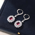 French Oval Flower Zircon Inlaid Earrings For Women, Sunflower Chic Light Luxury Jewelry view 3