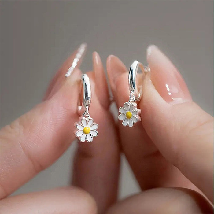 Fresh Resin Daisy Sunflower Earrings For Women, Delicate Forest Style Daily Floral Jewelry