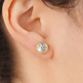 Round Geometric Stud Earrings For Women Delicate Daily Wear Fashion Jewelry view 3