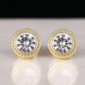Round Geometric Stud Earrings For Women Delicate Daily Wear Fashion Jewelry view 2