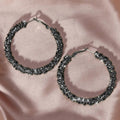 Large Hoop Earrings For Women With Geometric Bead Design, Chic Niche Statement Fashion Jewelry view 6