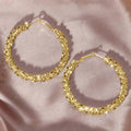 Large Hoop Earrings For Women With Geometric Bead Design, Chic Niche Statement Fashion Jewelry view 3