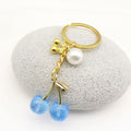 Metal Cherry Pearl Keychain Sweet Backpack Bag Charm Gift view 4