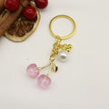 Metal Cherry Pearl Keychain Sweet Backpack Bag Charm Gift view 6