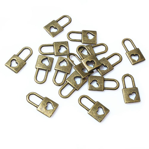 16x8mm Alloy Heart Lock Pendant Charm For DIY Jewelry Necklace Bracelet Accessories