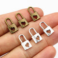 16x8mm Alloy Heart Lock Pendant Charm For DIY Jewelry Necklace Bracelet Accessories view 1