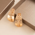 Elegant French Light Luxury Alloy Metal Chain Tassel Curved Wide Hoop Statement Stud Earrings view 3