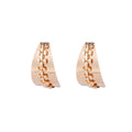 Elegant French Light Luxury Alloy Metal Chain Tassel Curved Wide Hoop Statement Stud Earrings view 5