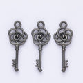 Rose Key Charm in 7 Metal Finishes for Jewelry Making view 11