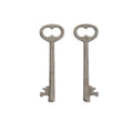 Antique Metal Heart Bow Key Charm Pendant With Textured Detail, 6 Finishes view 9