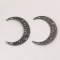 Filigree Crescent Moon Metal Charms in Eight Color Finishes view 12