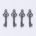 Ornate Key Charm Three-Circle Metal Pendant in Nine Finishes view 12