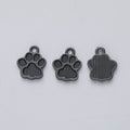 Rounded Paw Print Metal Charms in Six Metallic Finishes view 10