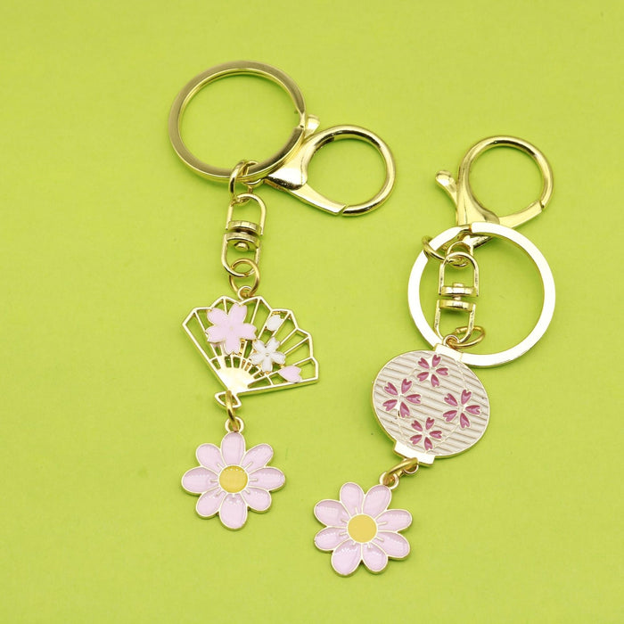 Metal Cute Rabbit Flower Keychain Bag Charm Gift