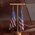 Bohemian Colorful Aluminum Mesh Tassel Dangle Earrings With Rhinestone Luxury Statement Earrings view 4