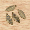 31x12mm 1.5g Alloy Leaf Pendant Charms For DIY Necklace Bracelet Jewelry Accessories view 2