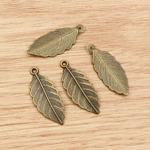 31x12mm 1.5g Alloy Leaf Pendant Charms For DIY Necklace Bracelet Jewelry Accessories