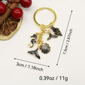 Zinc Alloy Mermaid Tail Shell Starfish Keychain Ocean Gift view 2