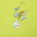 Zinc Alloy Mermaid Tail Shell Starfish Keychain Bag Charm view 1