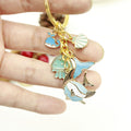 Zinc Alloy Mermaid Tail Shell Starfish Keychain Bag Charm view 3
