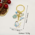 Zinc Alloy Mermaid Tail Shell Starfish Keychain Bag Charm view 2