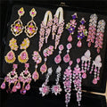 Light Luxury Zircon Butterfly Heart Teardrop Tassel Drop Earrings With Silver Pins view 1