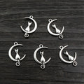 21x14mm Alloy Moon Cat Pendant Charm 0.7g For DIY Necklace Bracelet Jewelry Accessories view 2