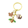 Metal Bee Honeycomb Sunflower Keychain Bag Charm view 5